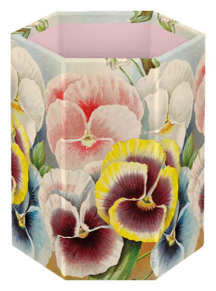 Pennburkar, 9x10,5 cm. 6-kantiga, ihopvikbara.